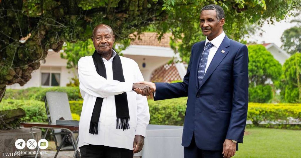 حميدتي يزور أوغندا ويلتقي الرئيس موسيفيني