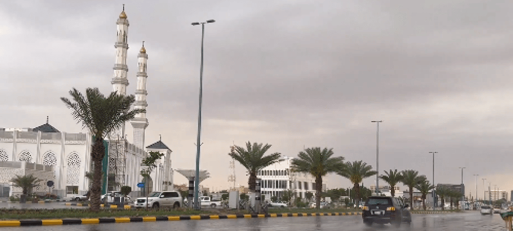 هطول أمطار متوسطة في محافظة حفر الباطن