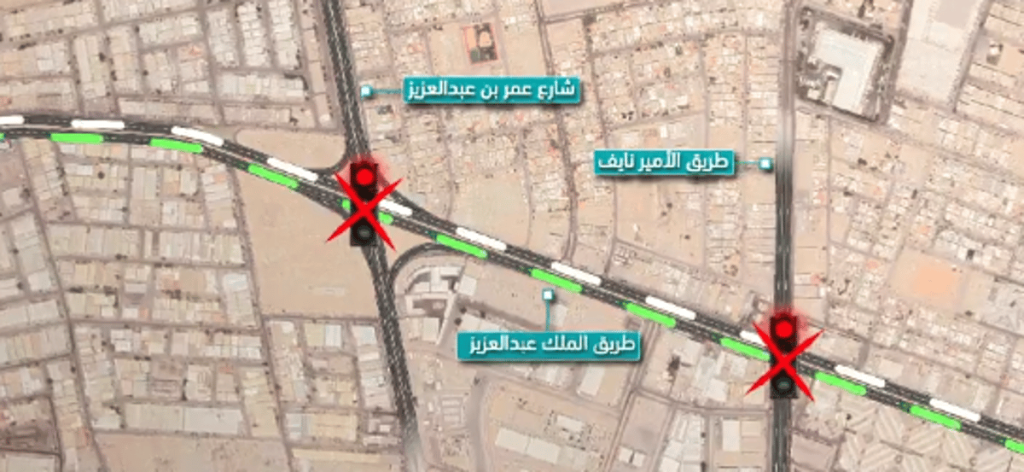 بدء إغلاق جزئي لطريق الملك عبدالعزيز بالدمام