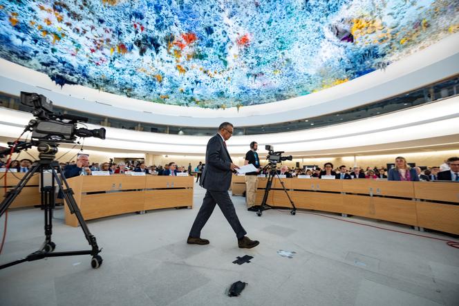 Tedros Adhanom Ghebreyesus ، المدير العام لمنظمة الصحة العالمية ، خلال جمعية الصحة العالمية 77 ، 28 مايو 2024 ، في جنيف ، سويسرا.