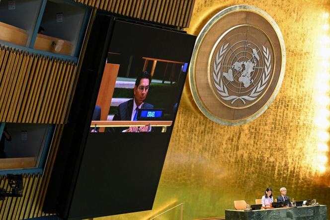 سفير إسرائيل إلى الأمم المتحدة ، داني داني ، في اجتماع للاجتماع العام المكرس للتصويت على الحل لدولتين ، في مقر الأمم المتحدة ، في 12 سبتمبر 2025 ، في نيويورك.