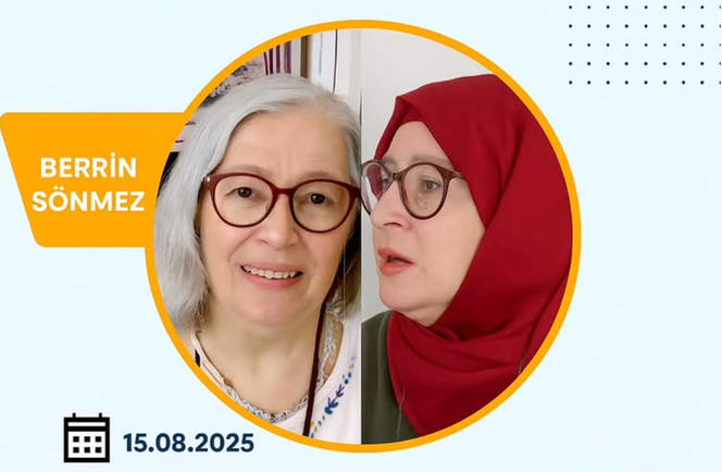 نشرة تعلن عن اجتماع تكبير مع الناشط Berrin Sönmez ، في أغسطس 2025.