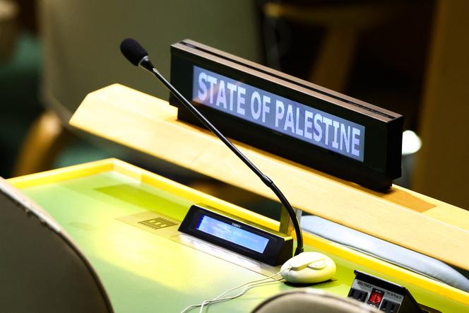 المقر الفلسطيني الفارغ خلال خطاب رئيس الوزراء الإسرائيلي بنيامين نتنياهو في الجمعية العامة للأمم المتحدة في نيويورك في 26 سبتمبر 2025.