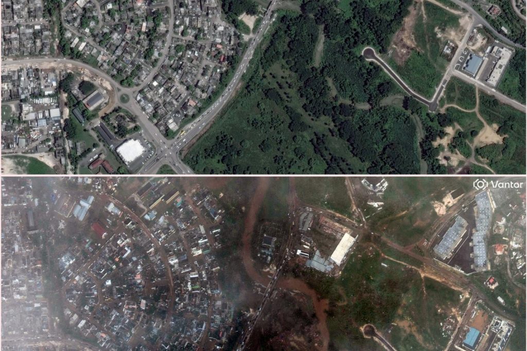 ما أظهرته صور الأقمار الصناعية من الأضرار