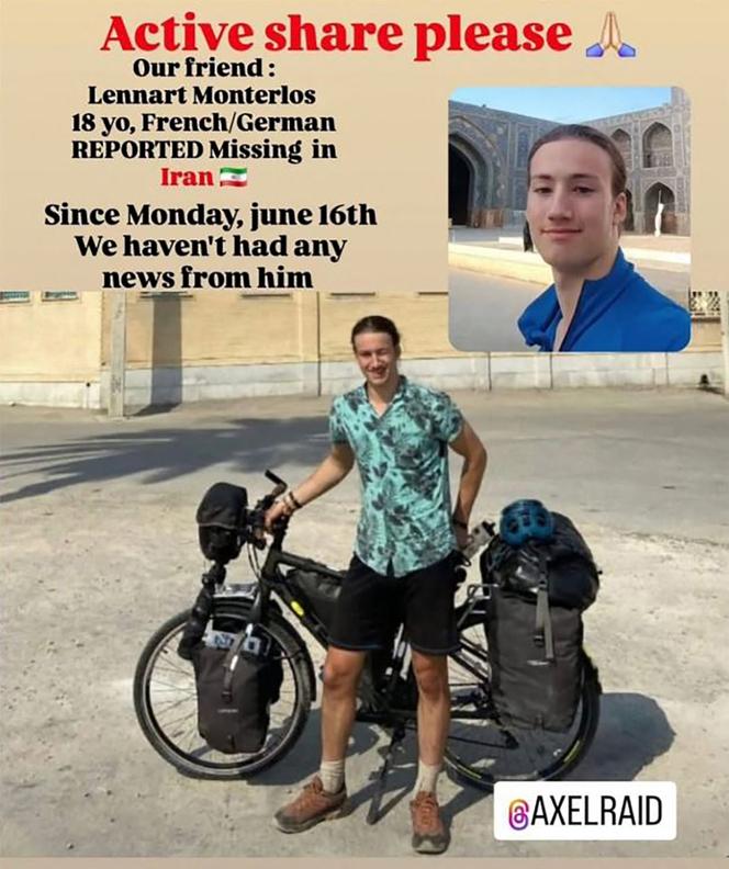 صورة مستمدة من منشور في 24 يونيو 2025 ، تم الحصول عليه على Instagram ، مما يدل على Lennart Monterlos ، الذي كان مفقودًا منذ 16 يونيو 2025.