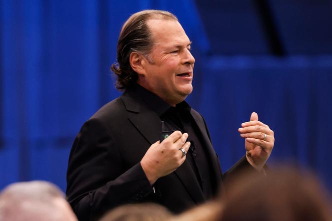 مارك بينيوف، الرئيس التنفيذي لشركة Salesforce، في مركز موسكون في سان فرانسيسكو، كاليفورنيا في 14 أكتوبر 2025.
