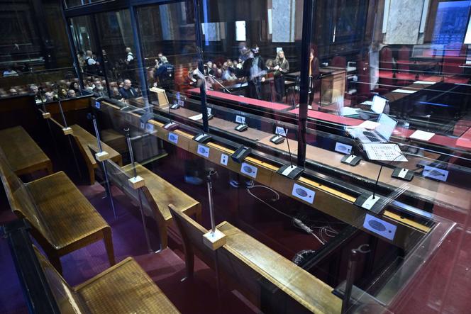 أثناء محاكمة الجهادي سامي جدو غيابيا أمام محكمة الجنايات في بروكسل، 3 نوفمبر 2025.