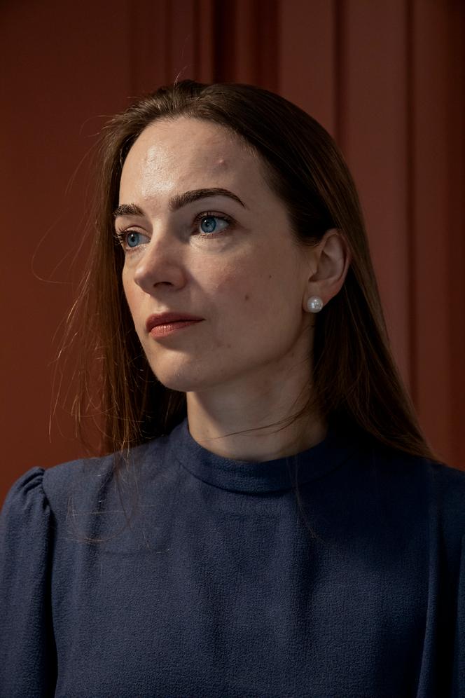 أولكسندرا ماتفيتشوك، رئيسة مركز الحريات المدنية غير الحكومي والحائز على جائزة نوبل للسلام لعام 2022، في فندق سرفانتس، في باريس، 27 أكتوبر 2022.  