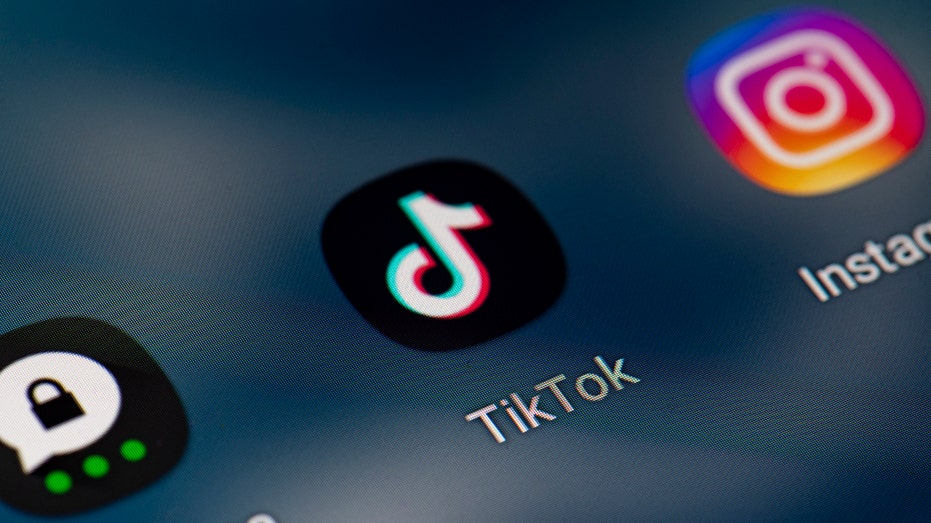شعار TikTok على الهاتف الذكي.