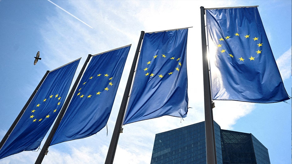 أعلام الاتحاد الأوروبي في الهواء