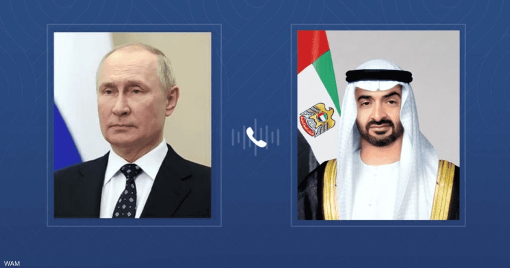 رئيس دولة الإمارات يبحث مع بوتين “الاعتداءت الإيرانية”