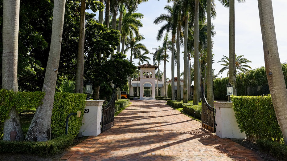 أشجار النخيل تصطف على منزل فخم