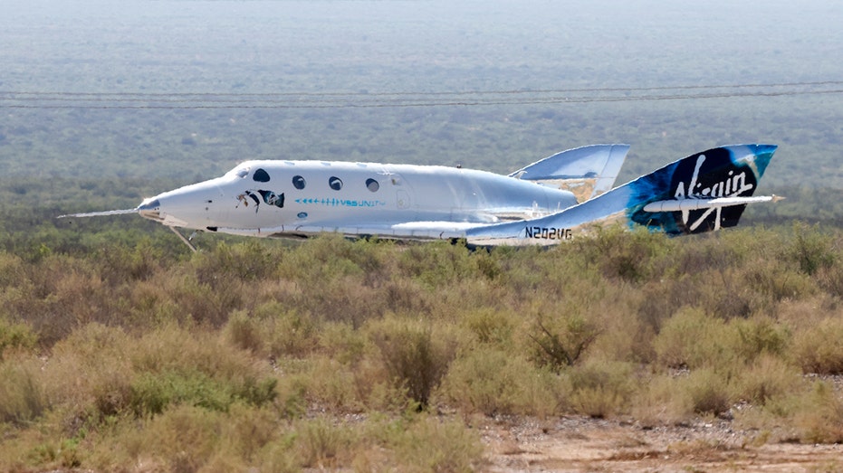 هبوط VSS Unity التابع لشركة Virgin Galactic.