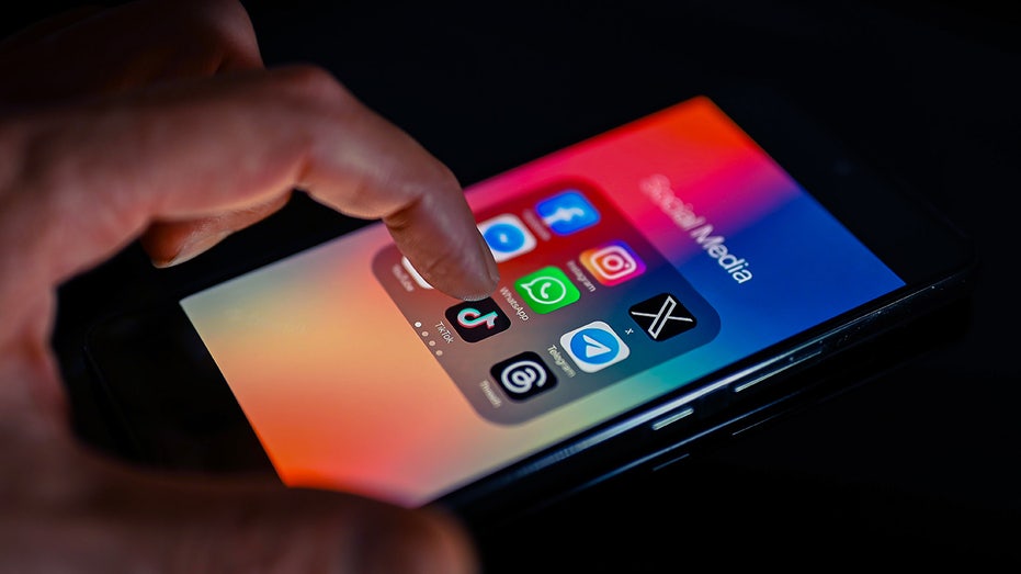 TikTok على الشاشة الرئيسية مع تطبيقات الوسائط الاجتماعية الأخرى